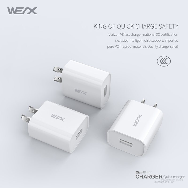 WEX -V8 singolo caricatore a parete a porta (65292; caricabatterie usb
