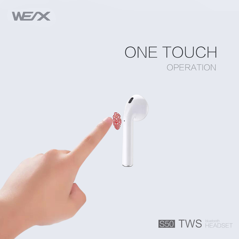 WEX S50 auricolari wireless, vere cuffie stereo wireless, auricolari bluetooth 5.0